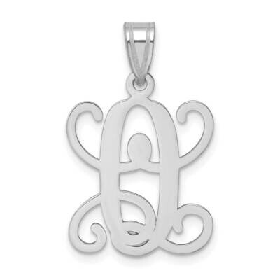 Initial Letter O Pendant 14k White Gold Casted High Polished XNA518W/O, MPN: XNA518W/O,