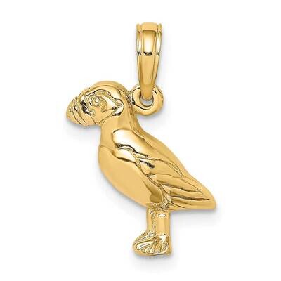 Polished Textured Puffin Bird Charm 14k Gold 2-D K6431, MPN: K6431, 637218000142