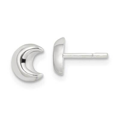 Crescent Moon Post Earrings Sterling Silver Polished QE16469, MPN: QE16469, 196904166710