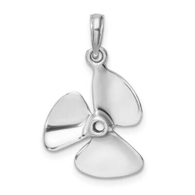 Polished Three Blade Propeller Charm 14k White Gold 3-D K7457W, MPN: K7457W, 637218175338