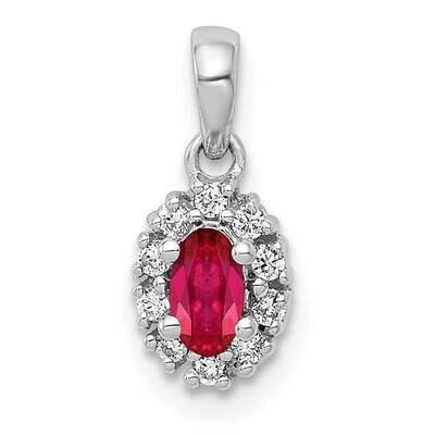 .32 Ruby Halo Pendant 14k White Gold Diamond PM5252-RU-010-WA, MPN: PM5252-RU-010-WA, 883957421254