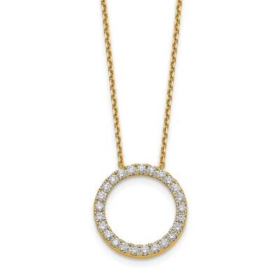 Diamond Vs/Si, D E F, Circle Pendant with Chain 14k Yellow Gold True Origin Lab Grown PM1002-100-YL…