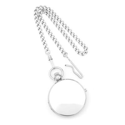 Charles Hubert Brass Photo Insert Pocket Watch Chrome Finish XWA3331, MPN: XWA3331, 811233017877