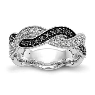 Black &amp; White Diamond Band 14k White Gold RM3398B-BK-033-WAA, MPN: RM3398B-BK-033-WAA,