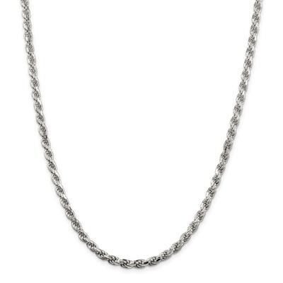 26 Inch 4.75mm Diamond-cut Rope Chain Sterling Silver QDC100-26, MPN: QDC100-26, 883957237084