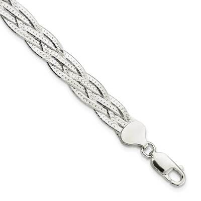 5-Strd Braided 7 Inch with 1 Inch Extender Bracelet Sterling Silver Polished QG5866-7, MPN: QG5866-…