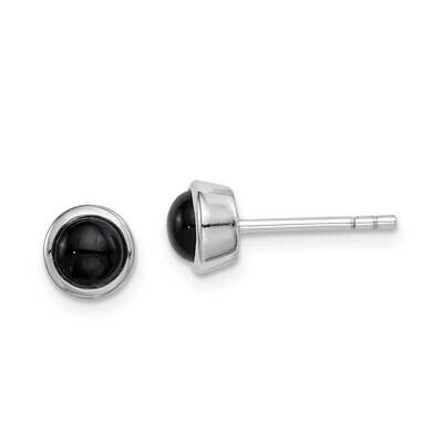 Onyx Post Earrings Sterling Silver Rhodium-plated QE14825, MPN: QE14825, 886774096575