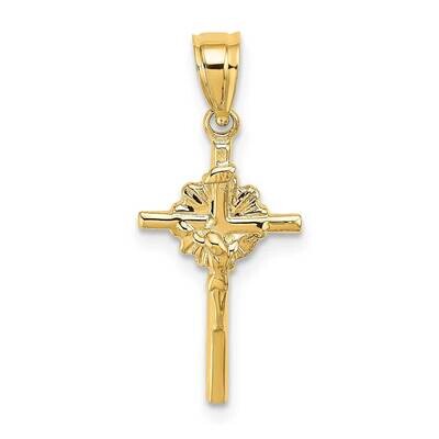 Starburst Crucifix Charm 14k Gold 2-D K8422, MPN: K8422, 637218017492