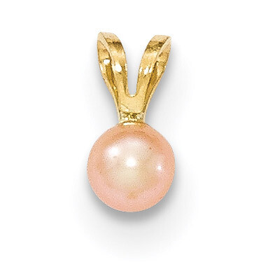 Gold 4-5Mm Round Pink Cultured Pearl Pendant 14k Gold XF519, MPN: XF519,