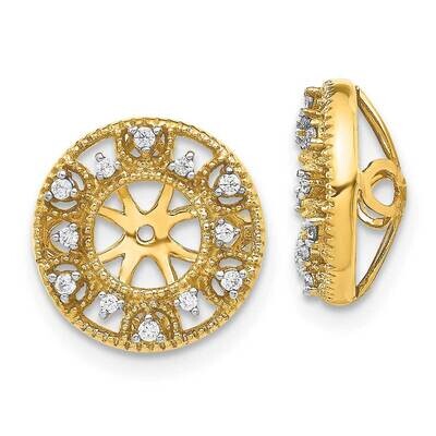 Earring Jacket 14k Gold Fancy Diamond EJM5301-010-YA, MPN: EJM5301-010-YA, 883957255026