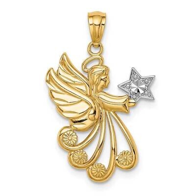 Diamond-cut Angel with a Star 14k White Gold Rhodium C4639, MPN: C4639, 883957222196