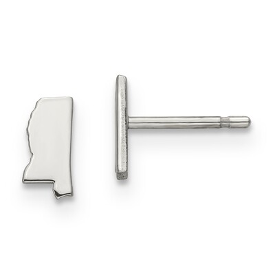 Mississippi State Small Earrings Sterling Silver Engravable XNE50SS-MS, MPN: XNE50SS-MS, 8867745670…