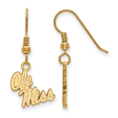 University of Missisippi Small Dangle Earring Wire Gold-plated Silver GP048UMS, MPN: GP048UMS, 8867…