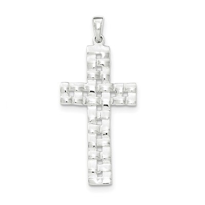 Weave Cross Pendant Sterling Silver QC8177