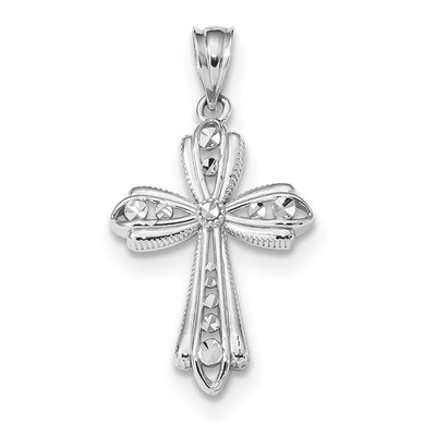 Polished Diamond -cut Fancy Cross Pendant 14k white Gold K6270, MPN: K6270, 883957768892
