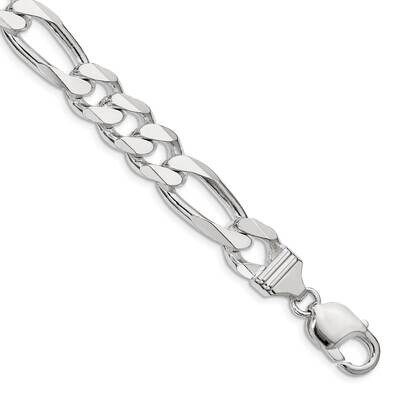 10.75mm Figaro Chain 10 Inch Sterling Silver QFG300-10, MPN: QFG300-10, 191101767586