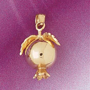 Dazzlers Jewelry Pomegranate Fruit Pendant Necklace Charm Bracelet in Yellow, White or Rose Gold 68…