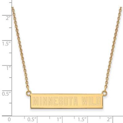 Minnesota Wild Small Bar Necklace Gold-plated Sterling Silver GP033WIL-18, MPN: GP033WIL-18, 191101…