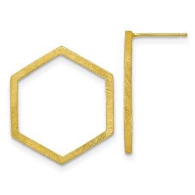 Leslie&#39;s Hexagon Earrings Sterling Silver Gold-tone HB-QLE1172, MPN: QLE1172, 191101607776