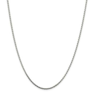 2.15mm Diamond-Cut Round Spiga Chain 22 Inch Sterling Silver QSR060-22, MPN: QSR060-22,