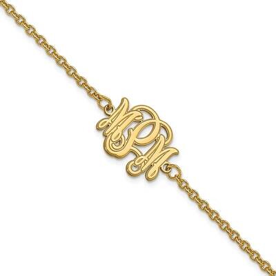 Etched Outline Monogram Bracelet Sterling Silver Gold-plated XNA1266GP, MPN: XNA1266GP,