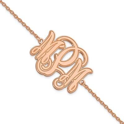 Etched Outline Monogram Bracelet Sterling Silver Rose-plated XNA562RP, MPN: XNA562RP,