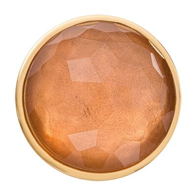 Nikki Lissoni Faceted Peach Brown Optical Glass Gold-Plated 33mm Coin C1545GM, MPN: C1545GM, 871881…
