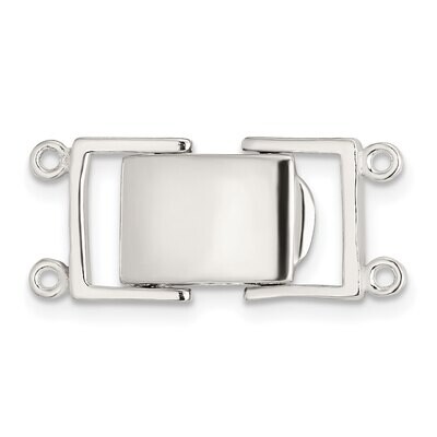 Double Strand Fold-over Pearl Clasp Sterling Silver Polished SS5001, MPN: SS5001,
