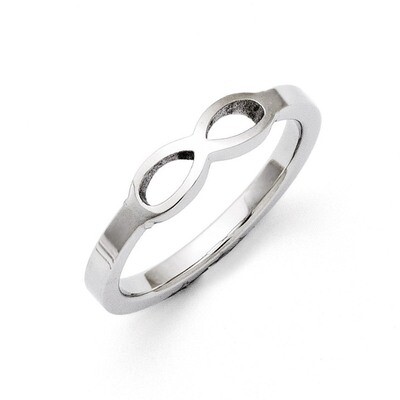 Polished Infinity Symbol Ring - Stainless Steel SR291 by Chisel, MPN: SR291, 191101643132