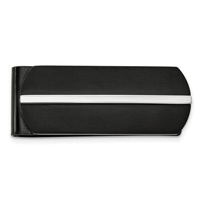 Polished Black Ip-Plated Money Clip Stainless Steel Brushed SRM200 by Chisel, MPN: SRM200, 88395775…