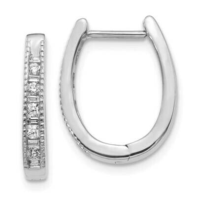 Hoop Earrings 14k White Gold Diamond EM5368-025-WA, MPN: EM5368-025-WA, 883957271859