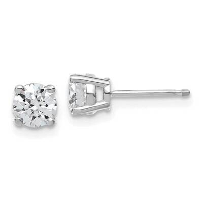 1ct. 5.0mm Round D E F Pure Light Moissanite Earrings 14k White Gold WG324-7MP, MPN: WG324-7MP, 191…