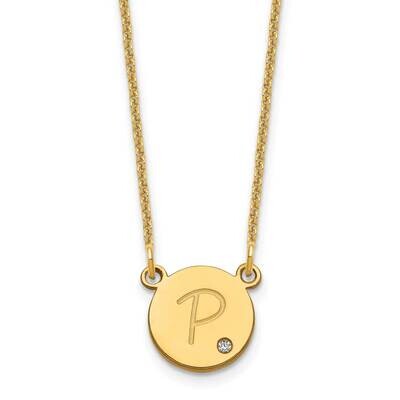Initial Circle with Diamond Necklace 14k Gold XNA1380Y, MPN: XNA1380Y,