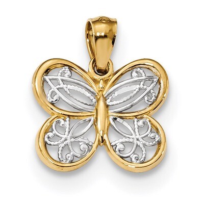 Butterfly Pendant 14k &amp; Rhodium Polished K5981, MPN: K5981, 883957831107
