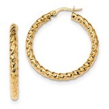 3mm Twisted Hoop Earrings 14k Gold Polished TF1146, MPN: TF1146, 191101056048