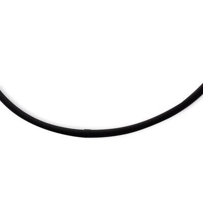 20inch 4mm Black Rubber Cord Necklace Sterling Silver QG1258, MPN: QG1258, 191101274442