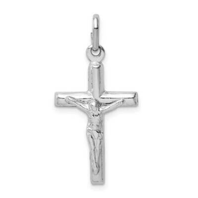 Polished Crucifix Cross Pendant Sterling Silver Rhodium-plated QC9704, MPN: QC9704, 886774123691