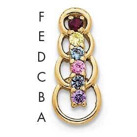 6 Synthetic Stone Family Pendant 14k Gold XMP51/6SY, MPN: XMP51_6--6, 883957447896