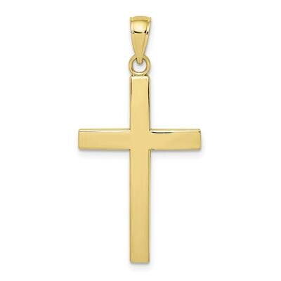 Beveled Cross Charm 10k Gold Polished 10K8425, MPN: 10K8425,