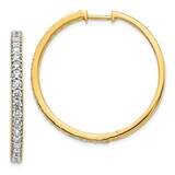 Diamond Milgrain Hoop Earrings 14k Yellow Gold EM4286-200-YA, MPN: EM4286-200-YA, 883957268163