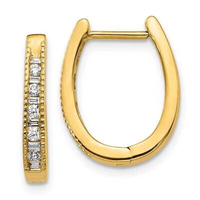 Hoop Earrings 14k Gold Diamond EM5368-025-YA, MPN: EM5368-025-YA, 883957453323