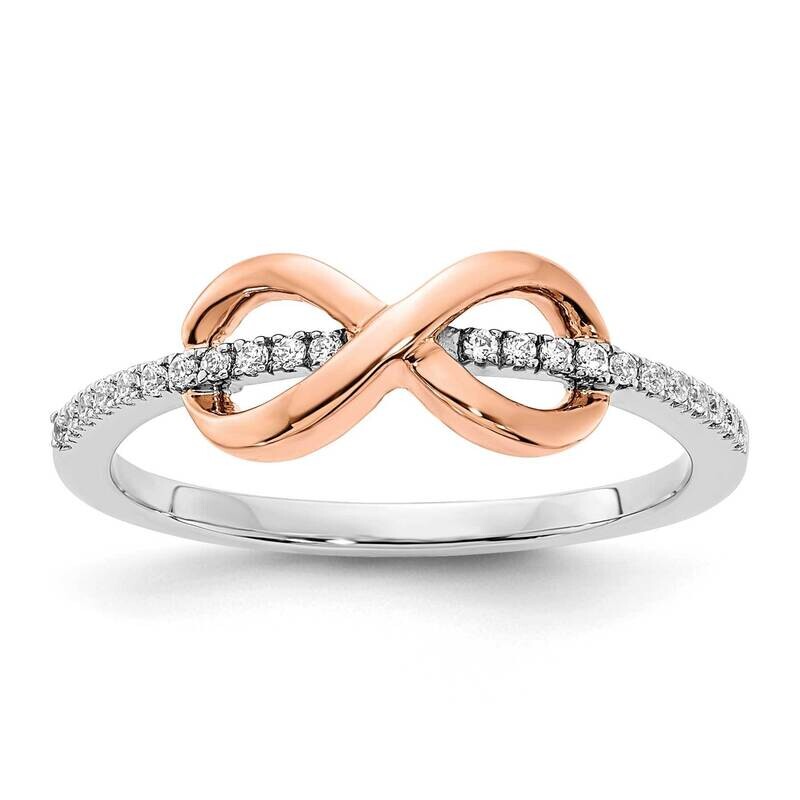 White & Rose Polished Infinity Diamond Ring 14k Two-tone Gold RM8408-012-WRA