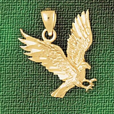 Dazzlers Jewelry Flying Eagle Pendant Necklace Charm Bracelet in Yellow, White or Rose Gold 2830, M…