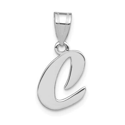 Script Letter C Initial Pendant 14k White Gold Polished YC1438WC, MPN: YC1438WC, 196904085714