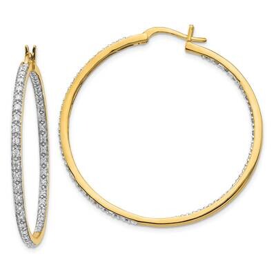 In &amp; Out Hoop Earrings 14k Gold Diamond EM5423-088-YA, MPN: EM5423-088-YA, 191101536731