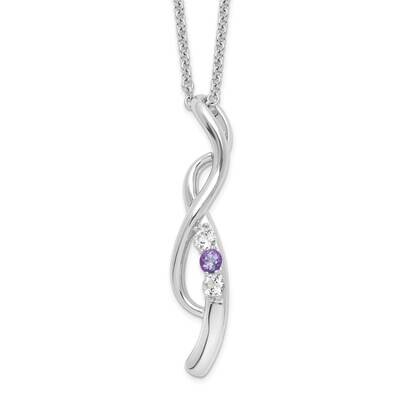 Survivor Clear &amp; Purple Swarovski Topaz Drop Of Faith Necklace Sterling Silver SV212SSPU-16, MPN: S…