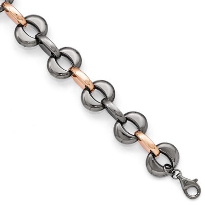 Leslie&#39;s Rhodium/Rose-tone Flash 24k Plated Bracelet 8 Inch - Sterling Silver HB-QLF393-8, MPN: QLF…