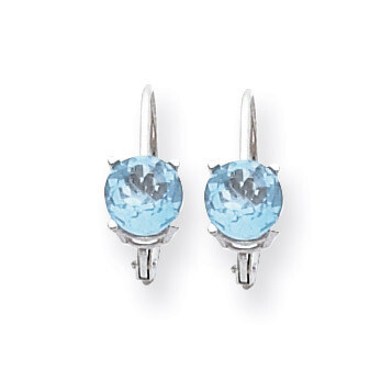 6mm Blue Topaz Leverback Earrings 14k White Gold XLB112WBT, MPN: XLB112WBT, 883957119854