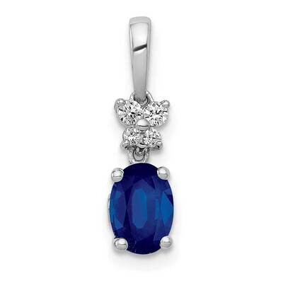.82 Oval Sapphire Pendant 14k White Gold Diamond PM5286-SA-008-WA, MPN: PM5286-SA-008-WA, 883957342…