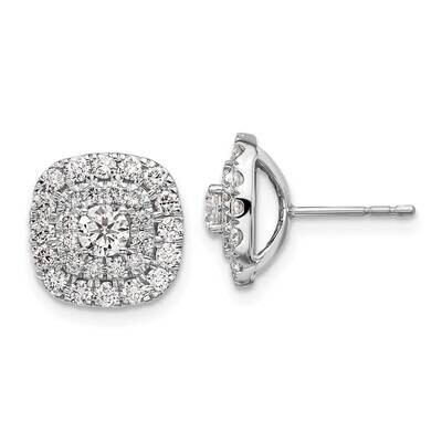 Si1/Si2, G H I, Lab Grown Diamond Double Halo Earrings 14k White Gold EM7448-150-WLG, MPN: EM7448-1…